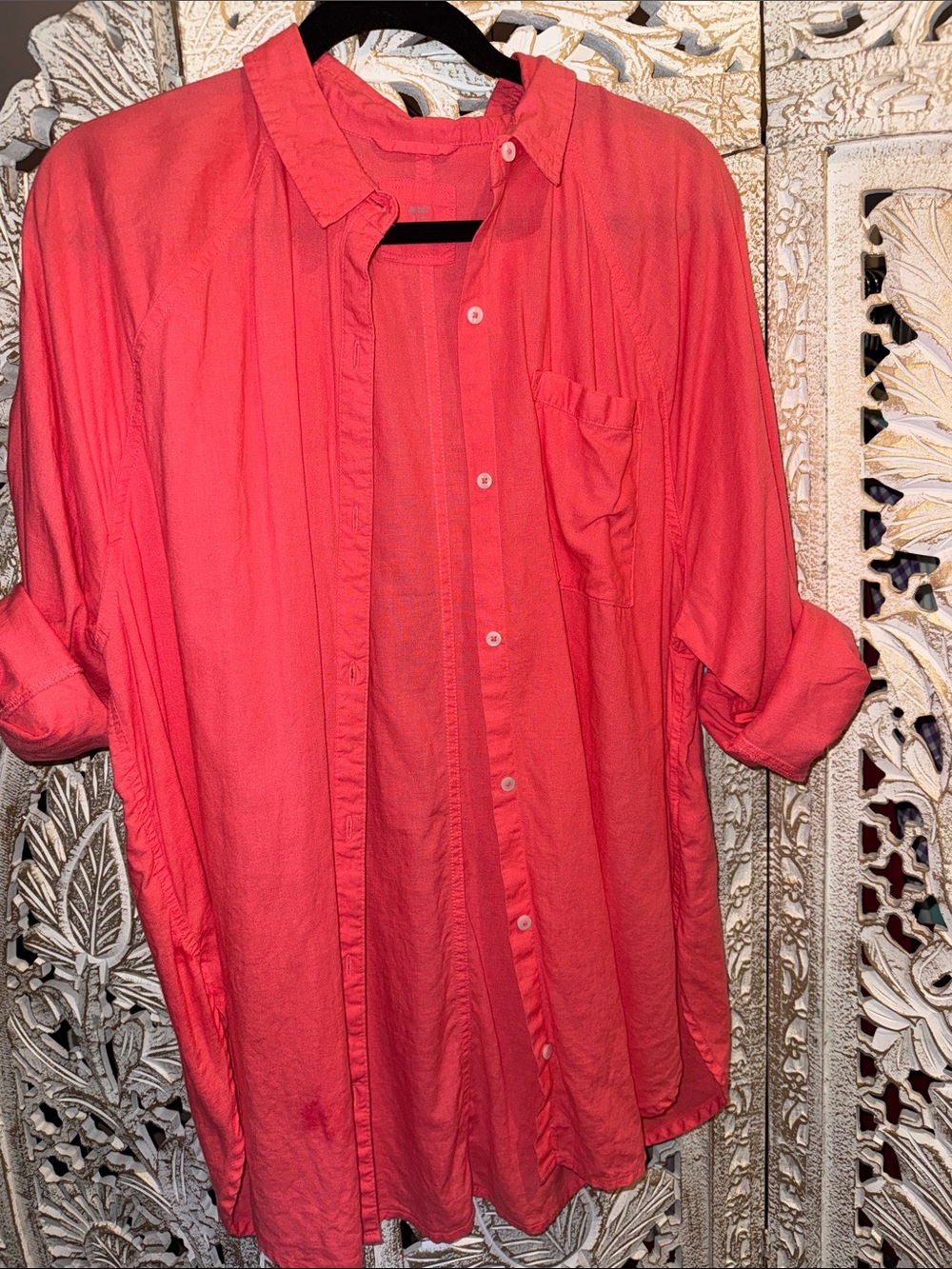 aerie Haute Coral Button-Down Shirt